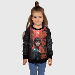 Свитшот детский Девушка в призрачном доспехе, цвет: 3D-черный — фото 2