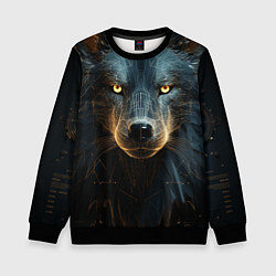 Детский свитшот Волк арт-портрет