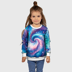 Свитшот детский Галактический тай-дай, цвет: 3D-белый — фото 2