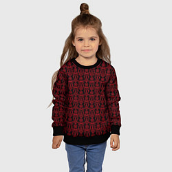 Свитшот детский Чёрно-красный узоры, цвет: 3D-черный — фото 2