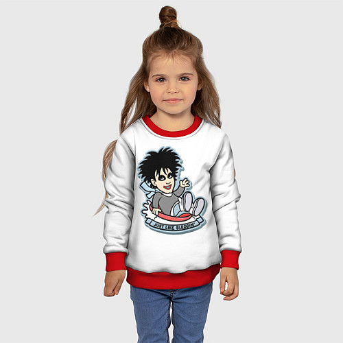 Детский свитшот The Cure Robert Smith - just like sleddin / 3D-Красный – фото 4