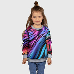 Свитшот детский Линия неонового цвета, цвет: 3D-меланж — фото 2