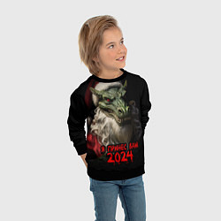 Свитшот детский Дракон Санта 2024, цвет: 3D-черный — фото 2