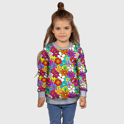 Детский свитшот Floral multicolour / 3D-Меланж – фото 4