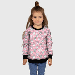 Свитшот детский Кошачьи сердечки, цвет: 3D-черный — фото 2