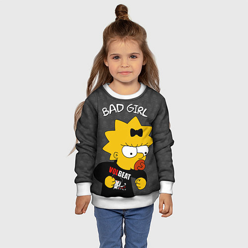 Детский свитшот Bad girl Мэгги / 3D-Белый – фото 4