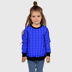 Свитшот детский Синий полосы в цветочек, цвет: 3D-черный — фото 2