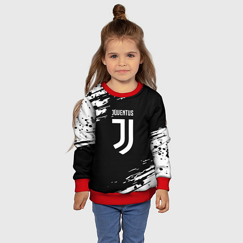 Детский свитшот Juventus спорт краски / 3D-Красный – фото 4