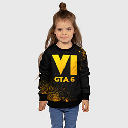 Свитшот детский GTA 6 - gold gradient, цвет: 3D-черный — фото 2