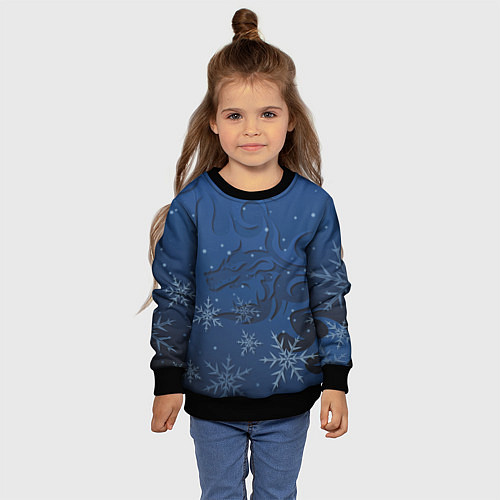 Детский свитшот Ледяной дракон 2024 / 3D-Черный – фото 4