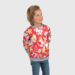 Свитшот детский Рождественские узоры колокольчики, цвет: 3D-меланж — фото 2