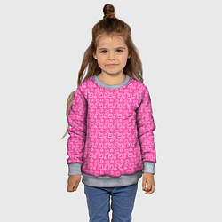 Свитшот детский Паттерн маленький сердечки розовый, цвет: 3D-меланж — фото 2