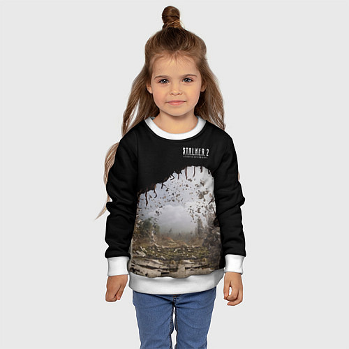 Детский свитшот STALKER 2 выход из тоннеля / 3D-Белый – фото 4