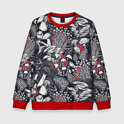 Свитшот детский Разные грибы, цвет: 3D-красный