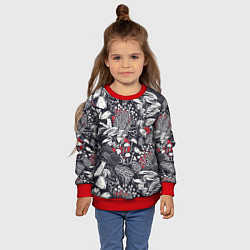 Свитшот детский Разные грибы, цвет: 3D-красный — фото 2