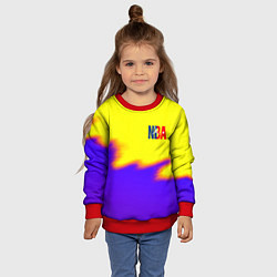 Свитшот детский НБА баскетбол краски неоновые желтые, цвет: 3D-красный — фото 2