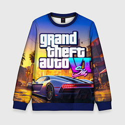 Свитшот детский Grand theft auto 6 street vice city, цвет: 3D-синий