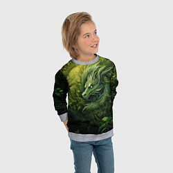 Свитшот детский Зеленый лесной дракон 2024, цвет: 3D-меланж — фото 2