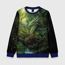 Детский свитшот Лесной зеленый дракон символ 2024 года