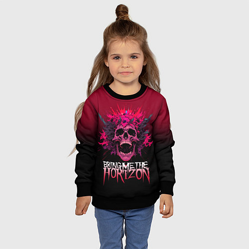 Детский свитшот Bring Me the Horizon - rock band / 3D-Черный – фото 4