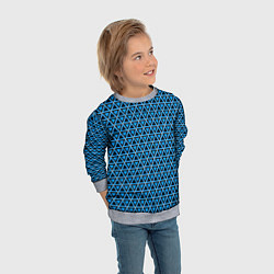Свитшот детский Синие и чёрные треугольники, цвет: 3D-меланж — фото 2