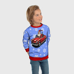 Свитшот детский Дед Мороз едет на машине, цвет: 3D-красный — фото 2