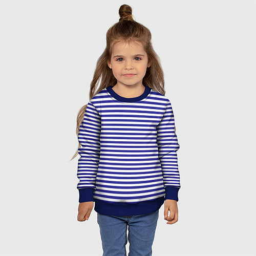 Детский свитшот Тельняшка моряка / 3D-Синий – фото 4