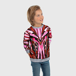 Свитшот детский Розовый кибер доспех, цвет: 3D-меланж — фото 2