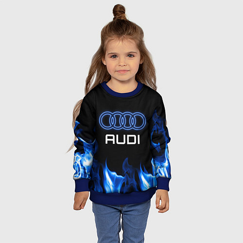 Детский свитшот Audi neon art / 3D-Синий – фото 4