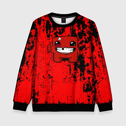 Свитшот детский Super Meat Boy краски, цвет: 3D-черный