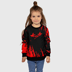 Свитшот детский Алиса краски рок группа, цвет: 3D-черный — фото 2