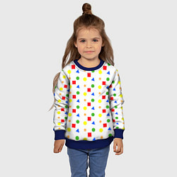 Свитшот детский Разноцветные геометрические фигурки, цвет: 3D-синий — фото 2