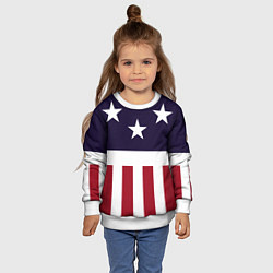 Свитшот детский Флаг Америки, цвет: 3D-белый — фото 2