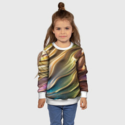 Свитшот детский Металлический атласный песок, цвет: 3D-белый — фото 2