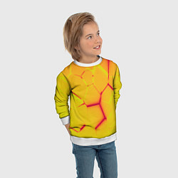 Свитшот детский Плиты желтые броня, цвет: 3D-белый — фото 2