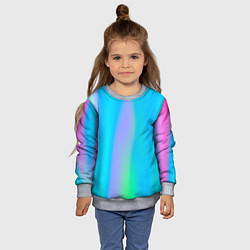 Свитшот детский Неоновые голографические линии, цвет: 3D-меланж — фото 2