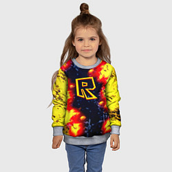 Свитшот детский Roblox огенное лого, цвет: 3D-меланж — фото 2