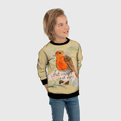 Свитшот детский Малиновка и канна бежевый, цвет: 3D-черный — фото 2