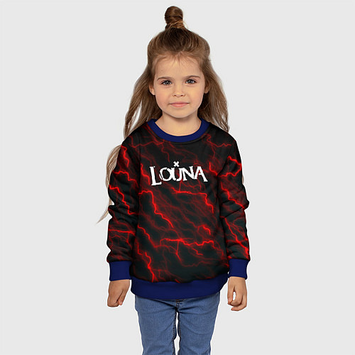Детский свитшот Louna storm рок группа / 3D-Синий – фото 4