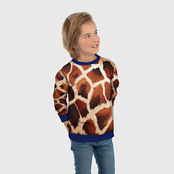 Свитшот детский Пятнистый мех жирафа, цвет: 3D-синий — фото 2