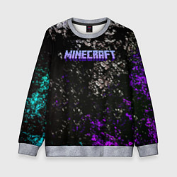 Детский свитшот Minecraft брызги красок неон