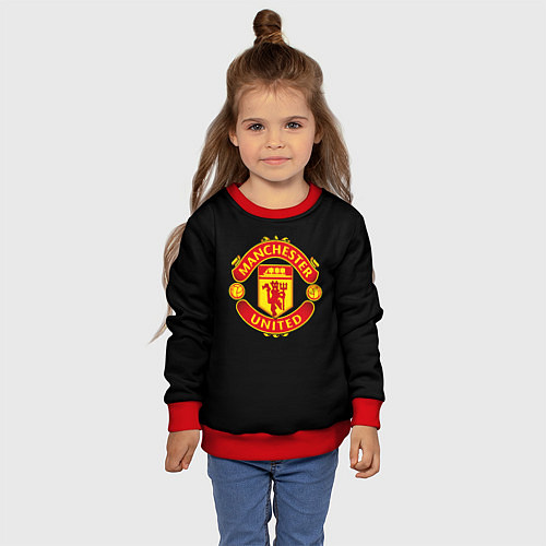 Детский свитшот Manchester United fc club / 3D-Красный – фото 4