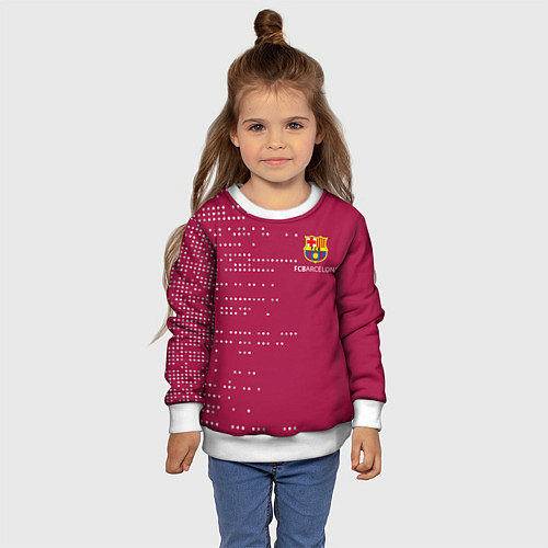 Детский свитшот Футбольный клуб Барселона - бордовый / 3D-Белый – фото 4