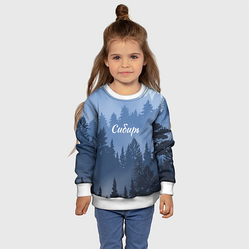 Детский свитшот Сибирь леса / 3D-Белый – фото 4