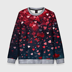 Свитшот детский Гранатовые сердечки, цвет: 3D-меланж