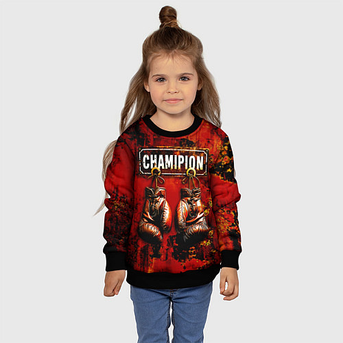 Детский свитшот Champion boxing / 3D-Черный – фото 4