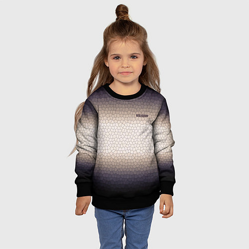 Детский свитшот Мозаика градиент туманный / 3D-Черный – фото 4
