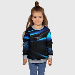 Свитшот детский Черная и синяя геометрическая абстракция, цвет: 3D-меланж — фото 2