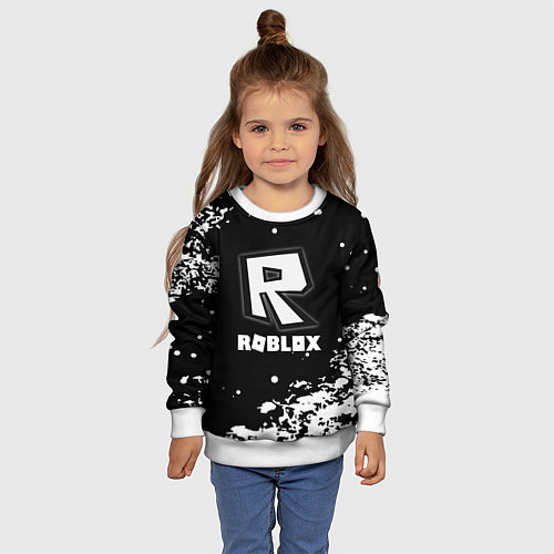 Детский свитшот Roblox белая краска / 3D-Белый – фото 4