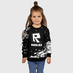 Свитшот детский Roblox белая краска, цвет: 3D-черный — фото 2